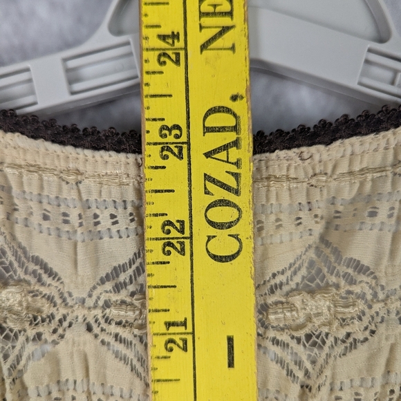 Seventeen Fashion 1X Sleeveless Lace Blouse Tan/Brown With Ribbon Y2K - Picture 10 of 11